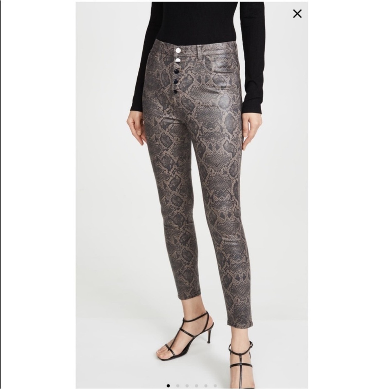 J Brand Lillie Coated High Rise Skinny Jeans Snakeskin Size 27